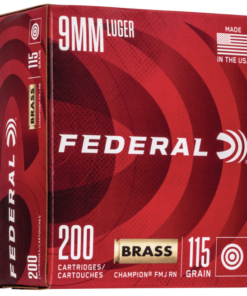 Federal Champion Training Brass 9mm 115 Grain 200-Rounds FMJ