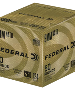 Federal Military Grade Brass 9mm 124 Grain 50-Rounds FMJ