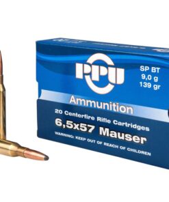 PPU PP30063 Metric Rifle 139 Grain 6.5x57mm Mauser 20 Rounds Soft Point Boat Tail