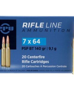 PPU Metric Rifle Ammunition Brass 7x64mm Brenneke 20-Rounds 140 grain Soft Point Boat Tail