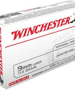 Winchester Ammunition 115 Grain Jacketed Hollow Point Brass 9mm 50Rds