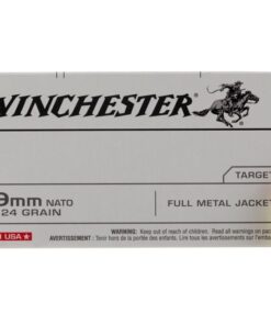 Winchester Ammunition FMJ 124 Grain Brass 9mm 50Rds