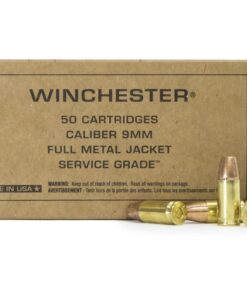 Winchester Service Grade Full Metal Jacket 115 Grain Brass 9mm 50Rds