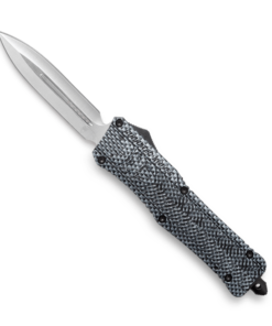 CobraTec CTK-1 Carbon Fiber OTF Knife - 3.75" Plain Dagger Blade with Nylon Sheath