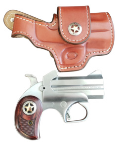 Bond Arms Rustic Defender Stainless .45 LC 3" Barrel 2-Rounds Holster Package