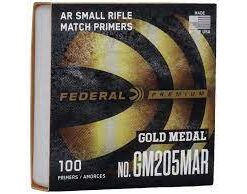 Federal Premium Gold Medal AR Match Grade Small Rifle Primers #GM205MAR Box of 1000 (10 Trays of 100)