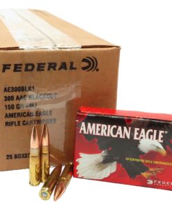 300 AAC Blackout Ammo 150gr FMJ American Eagle (AE300BLK1) 500 Round Case